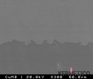 a Typical Micrograph of an HVAF Cold Spray Copper Coating, 300x