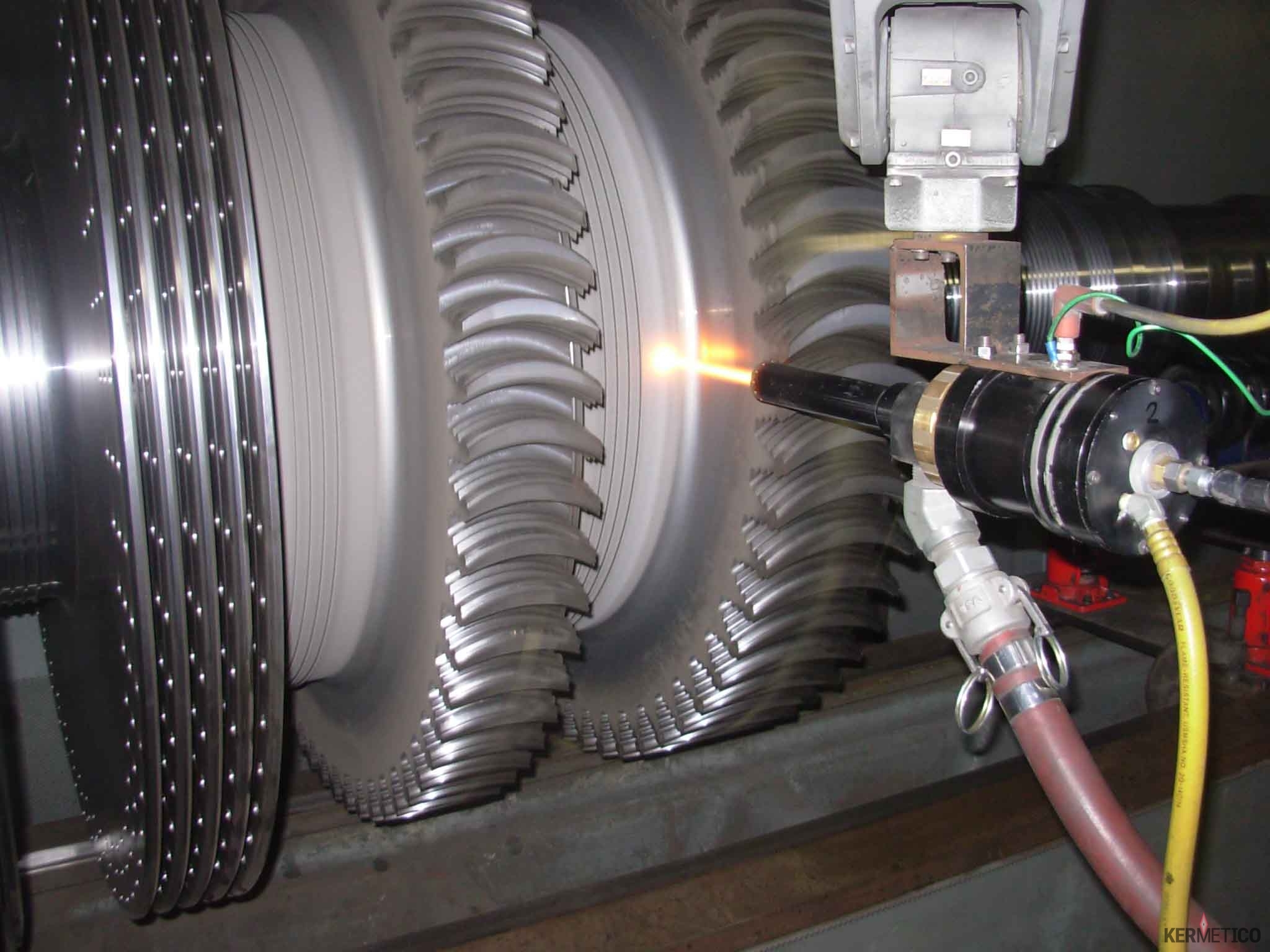 Turbine rotor coating HVAF spray corrosion protection of geothermal & steam  turbomachinery